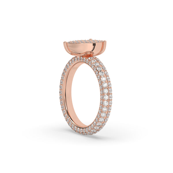 TEARDROP SPARKLE GOLD PAVÉ RING