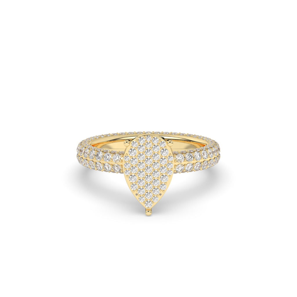 TEARDROP SPARKLE GOLD PAVÉ RING