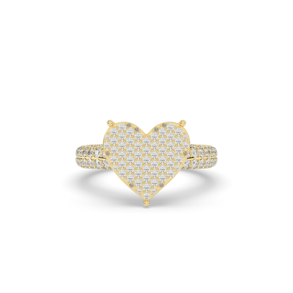 ROSE LOVE PAVÉ HEART RING