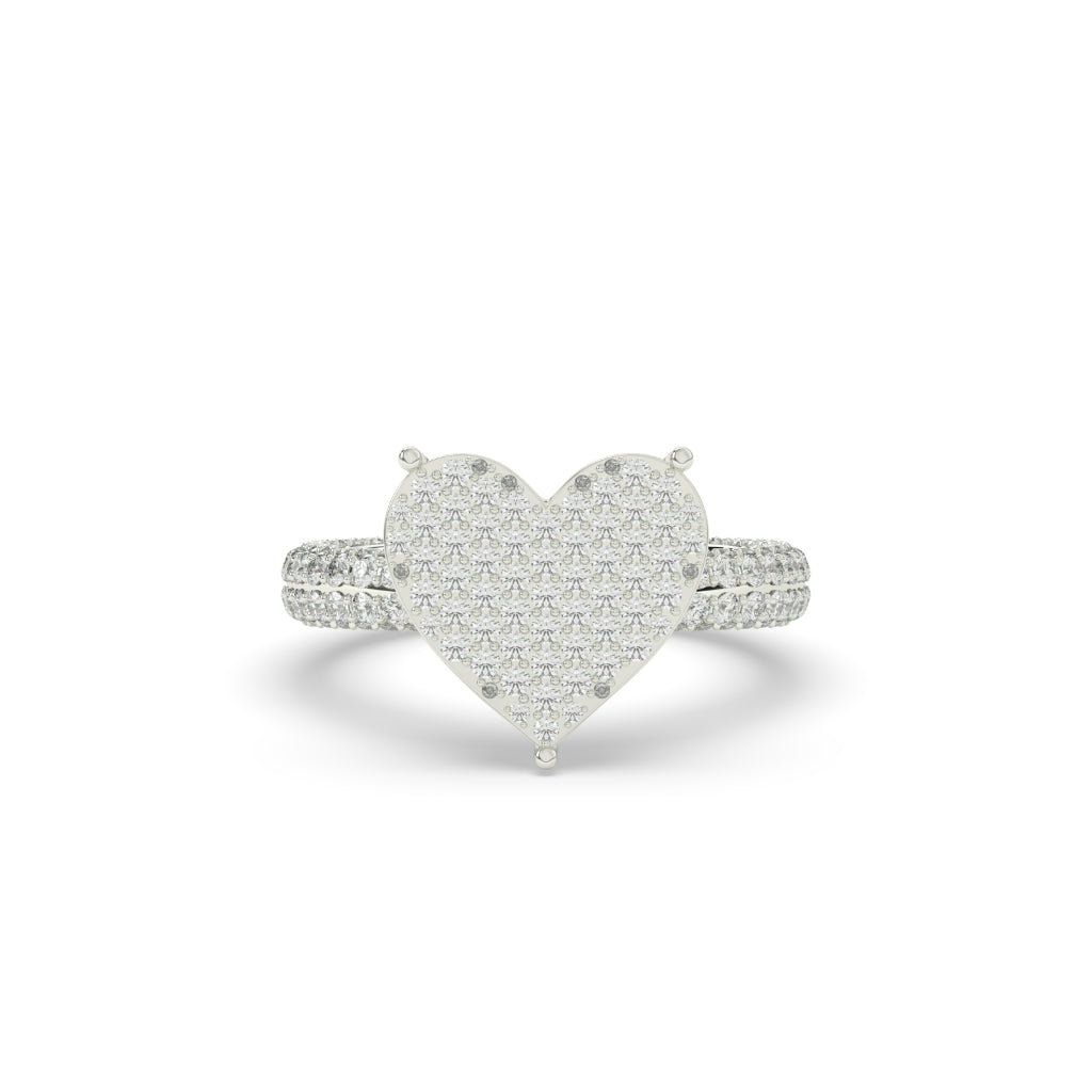 ROSE LOVE PAVÉ HEART RING