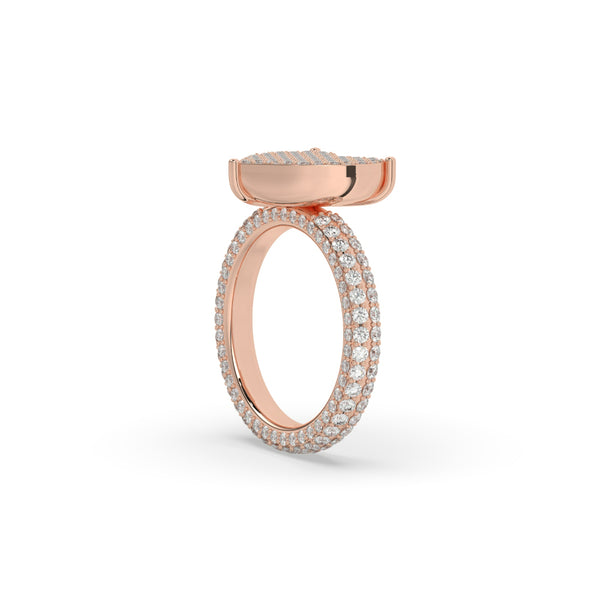 ROSE LOVE PAVÉ HEART RING