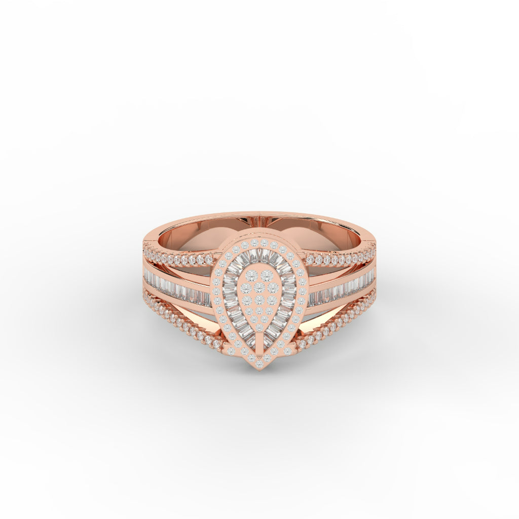 PEAR SHINE LAYERED DIAMOND RING