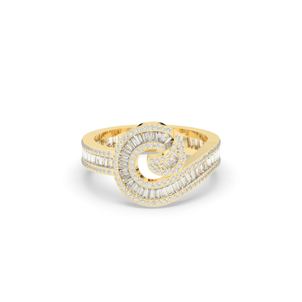 INFINITY SWIRL BAGUETTE DIAMOND RING
