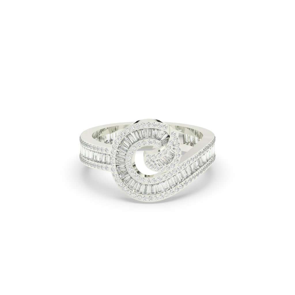 INFINITY SWIRL BAGUETTE DIAMOND RING