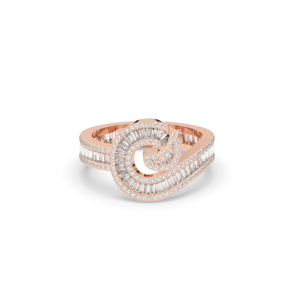 INFINITY SWIRL BAGUETTE DIAMOND RING