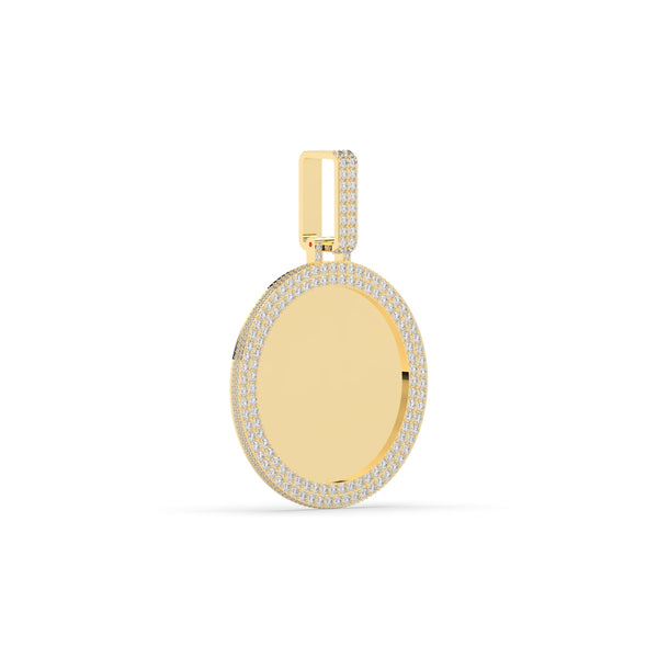 DOUBLE LAYER DIAMOND CIRCLE PENDANT