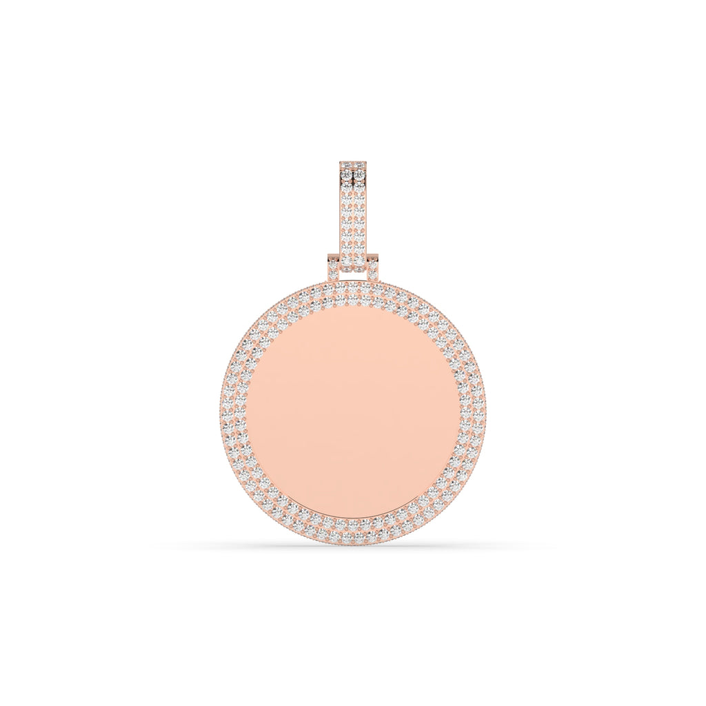 DOUBLE LAYER DIAMOND CIRCLE PENDANT