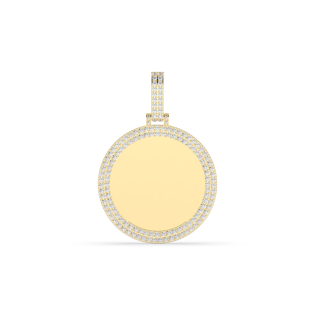 DOUBLE LAYER DIAMOND CIRCLE PENDANT