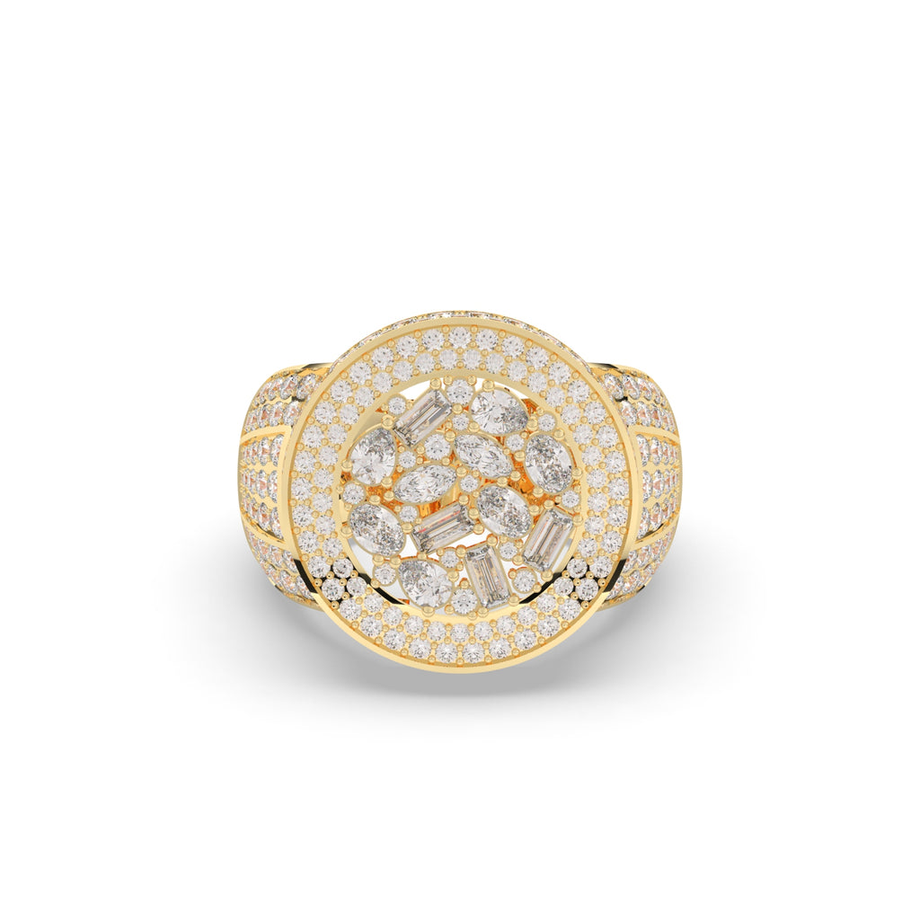 FLORAL CLUSTER ROUND STATEMENT RING