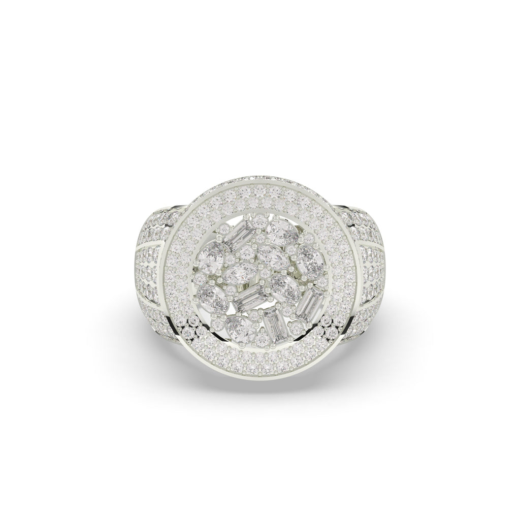 FLORAL CLUSTER ROUND STATEMENT RING