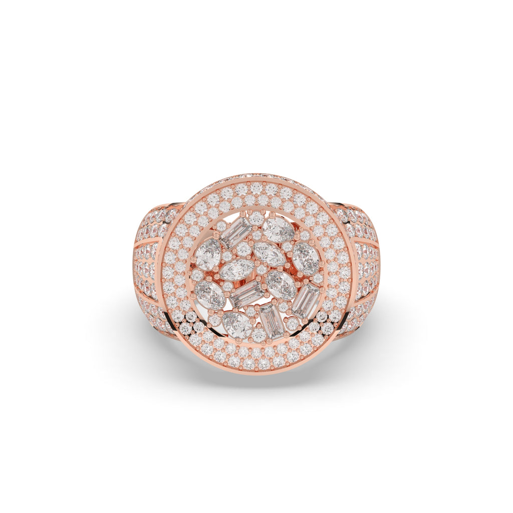 FLORAL CLUSTER ROUND STATEMENT RING