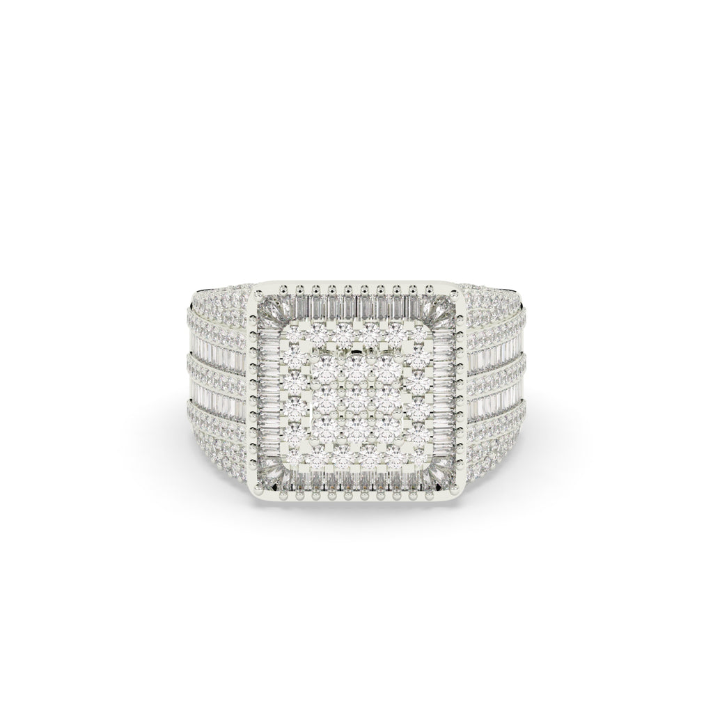 SQUARE CLUSTER GOLD POWER RING