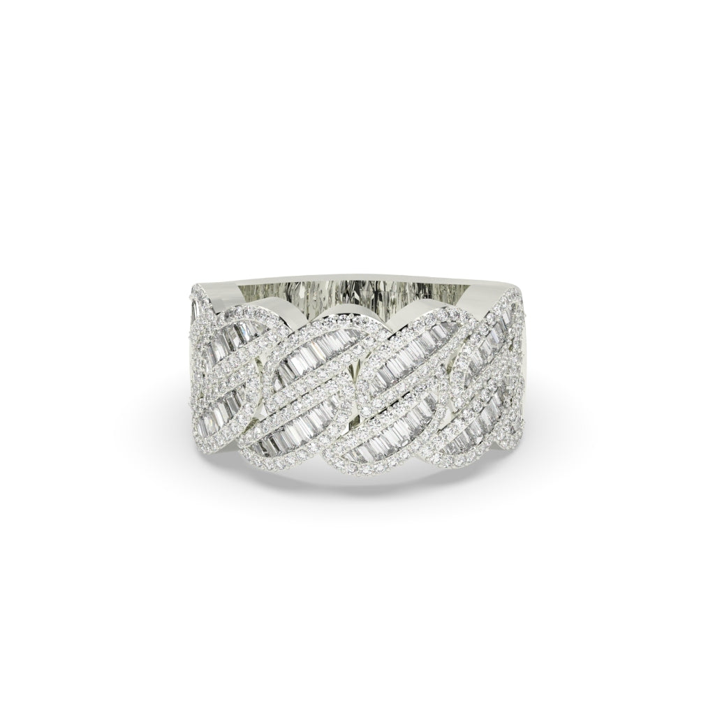 BRAIDED BAGUETTE DIAMOND GOLD BAND