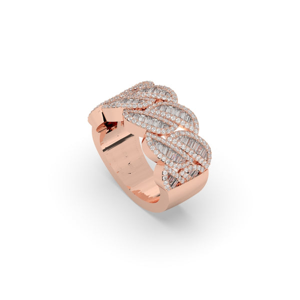 BRAIDED BAGUETTE DIAMOND GOLD BAND