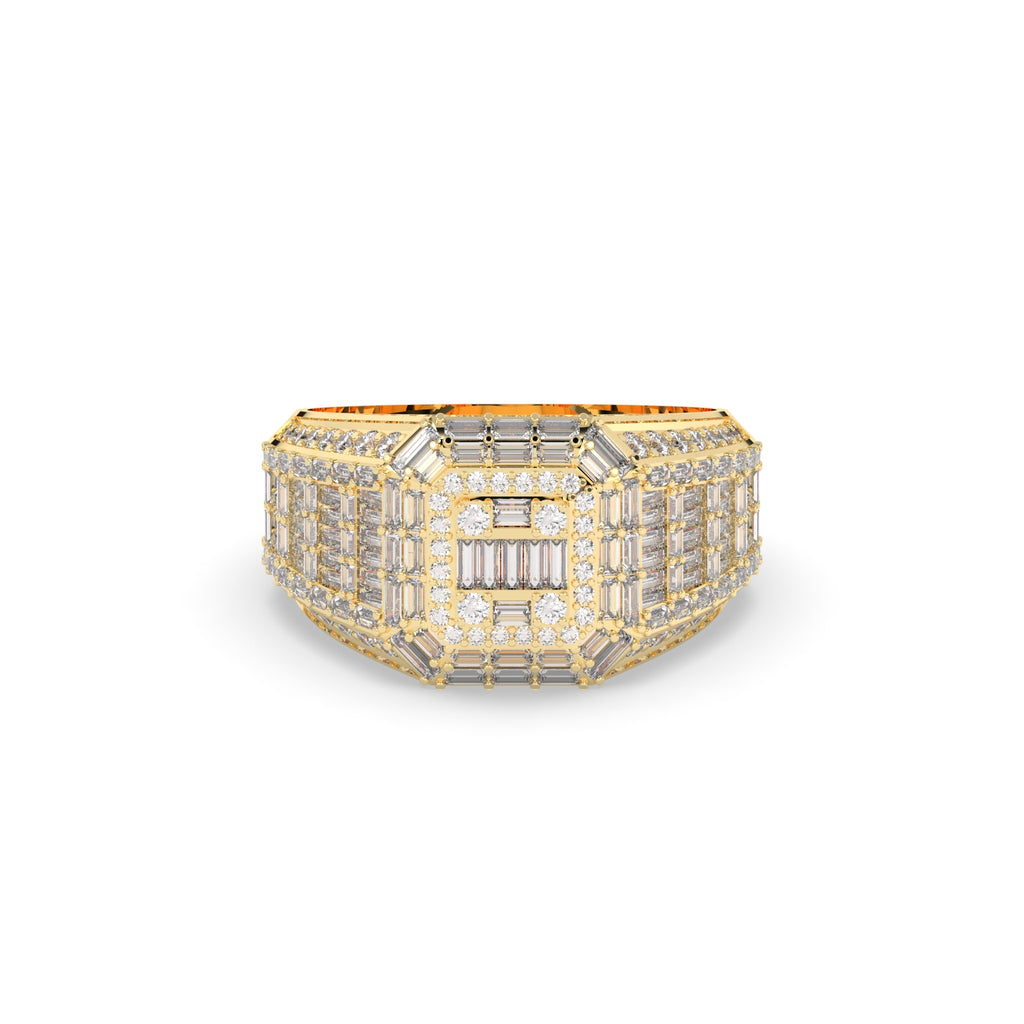 EMERALD GRID ICE CROWN RING