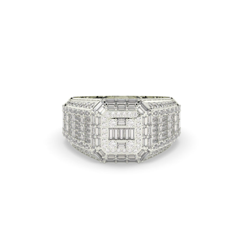 EMERALD GRID ICE CROWN RING