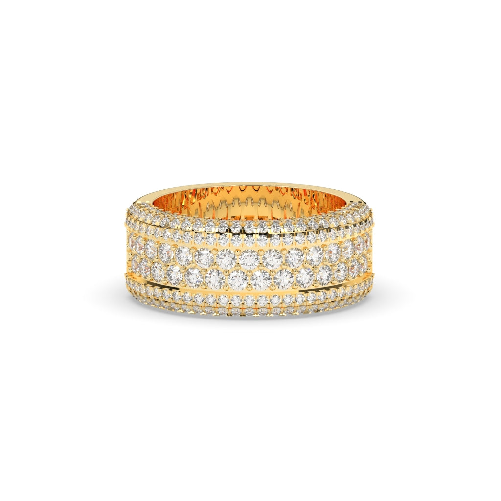 GLAMOROUS GOLD PAVE WEDDING RING