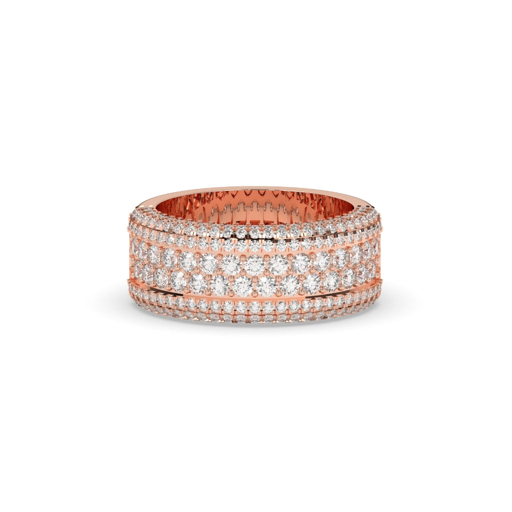 GLAMOROUS GOLD PAVE WEDDING RING