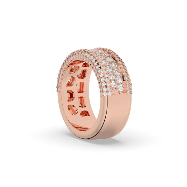 GLAMOROUS GOLD PAVE WEDDING RING