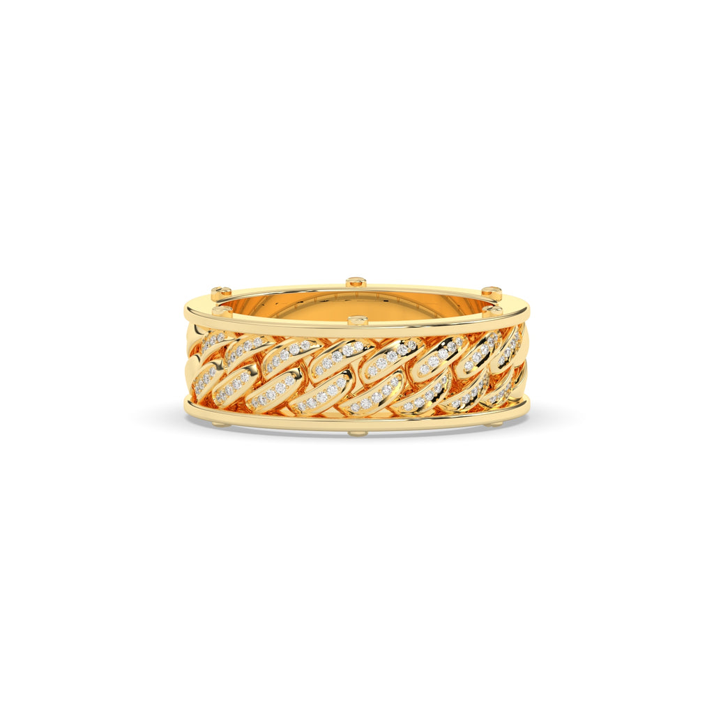 CUBAN LINK DIAMOND BAND RING