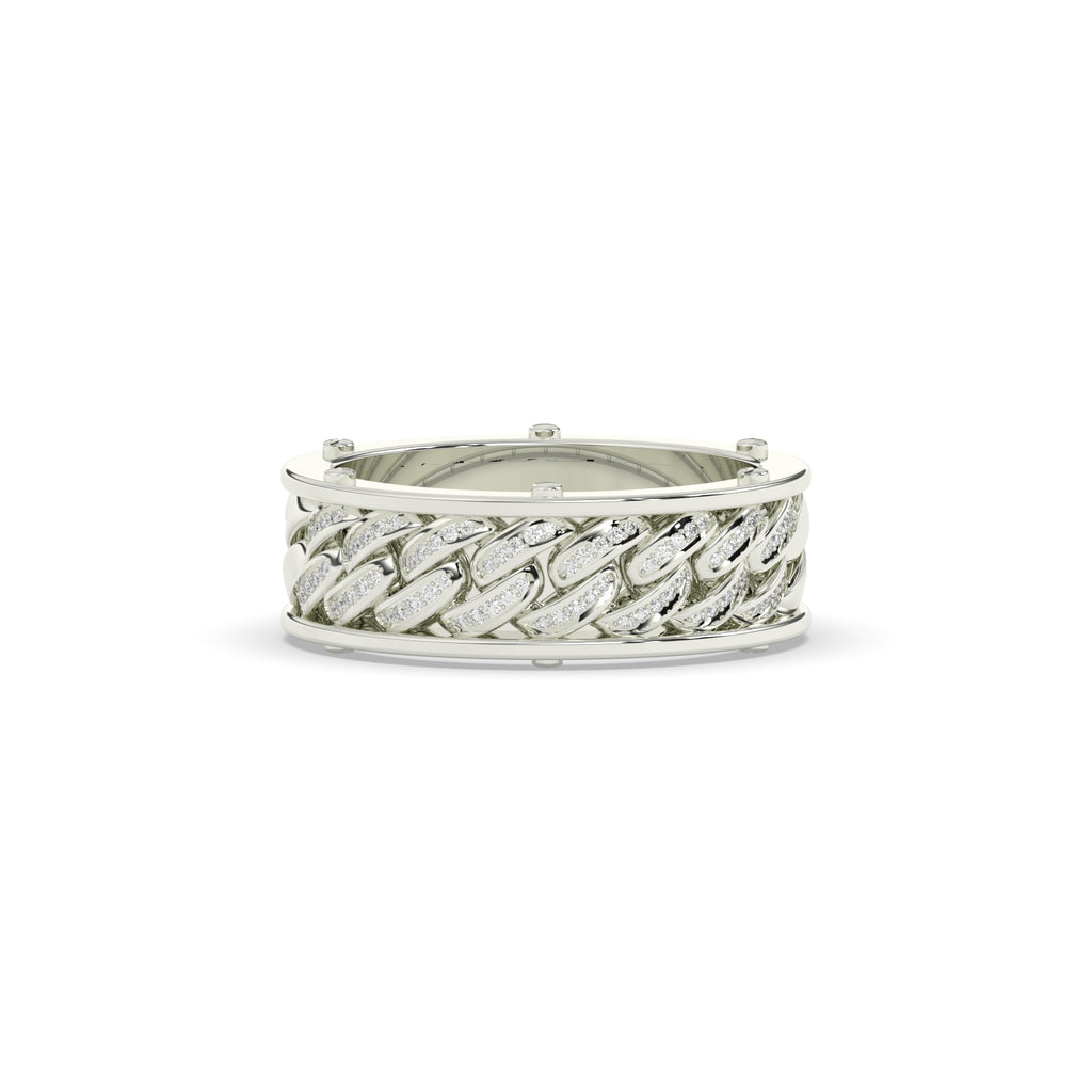 CUBAN LINK DIAMOND BAND RING