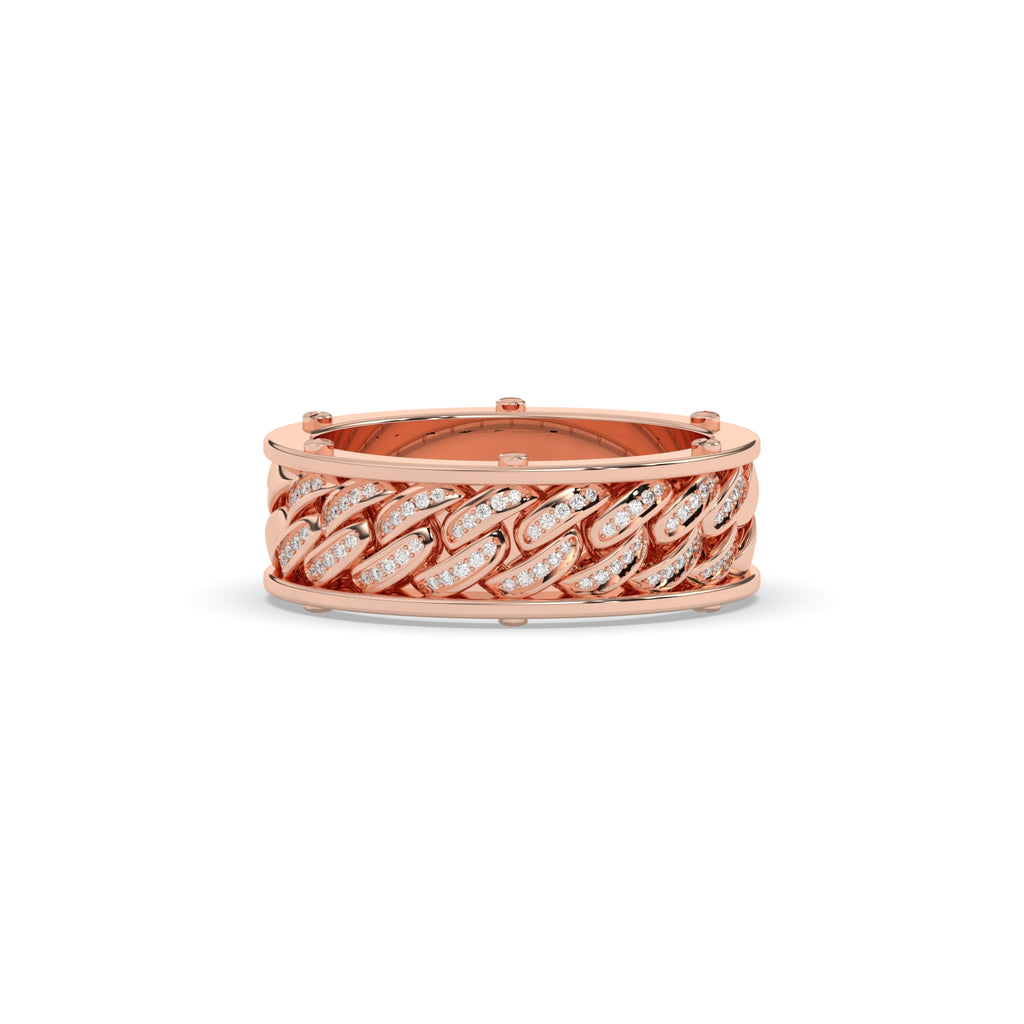 CUBAN LINK DIAMOND BAND RING