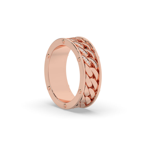 CUBAN LINK DIAMOND BAND RING