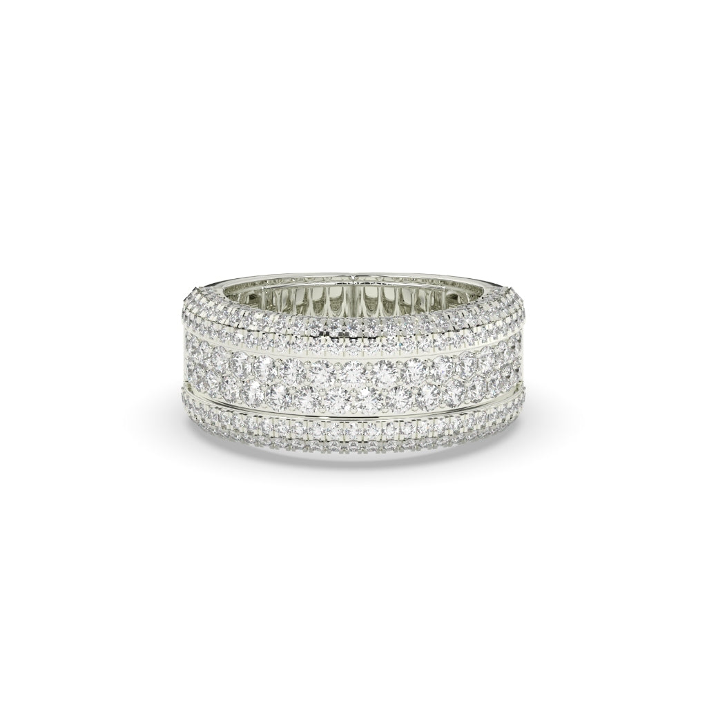WIDE GOLD MULTI-DIAMOND RING