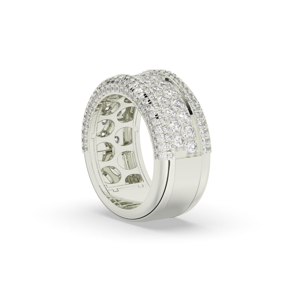 TRIPLE ROW GOLD DIAMOND BAND