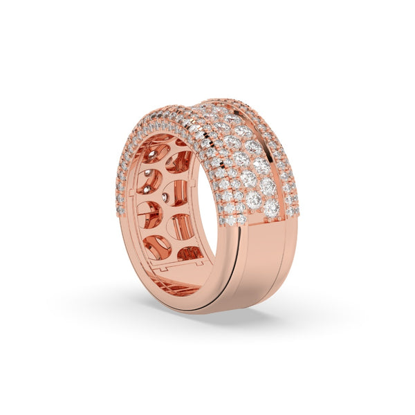 TRIPLE ROW GOLD DIAMOND BAND
