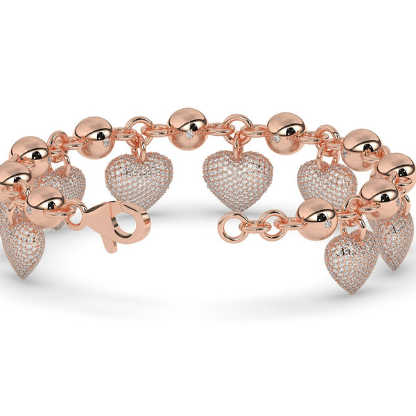 DOUBLE LAYER HEART CHARM BRACELET