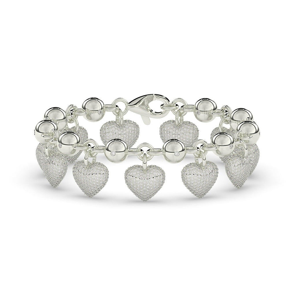 DOUBLE LAYER HEART CHARM BRACELET