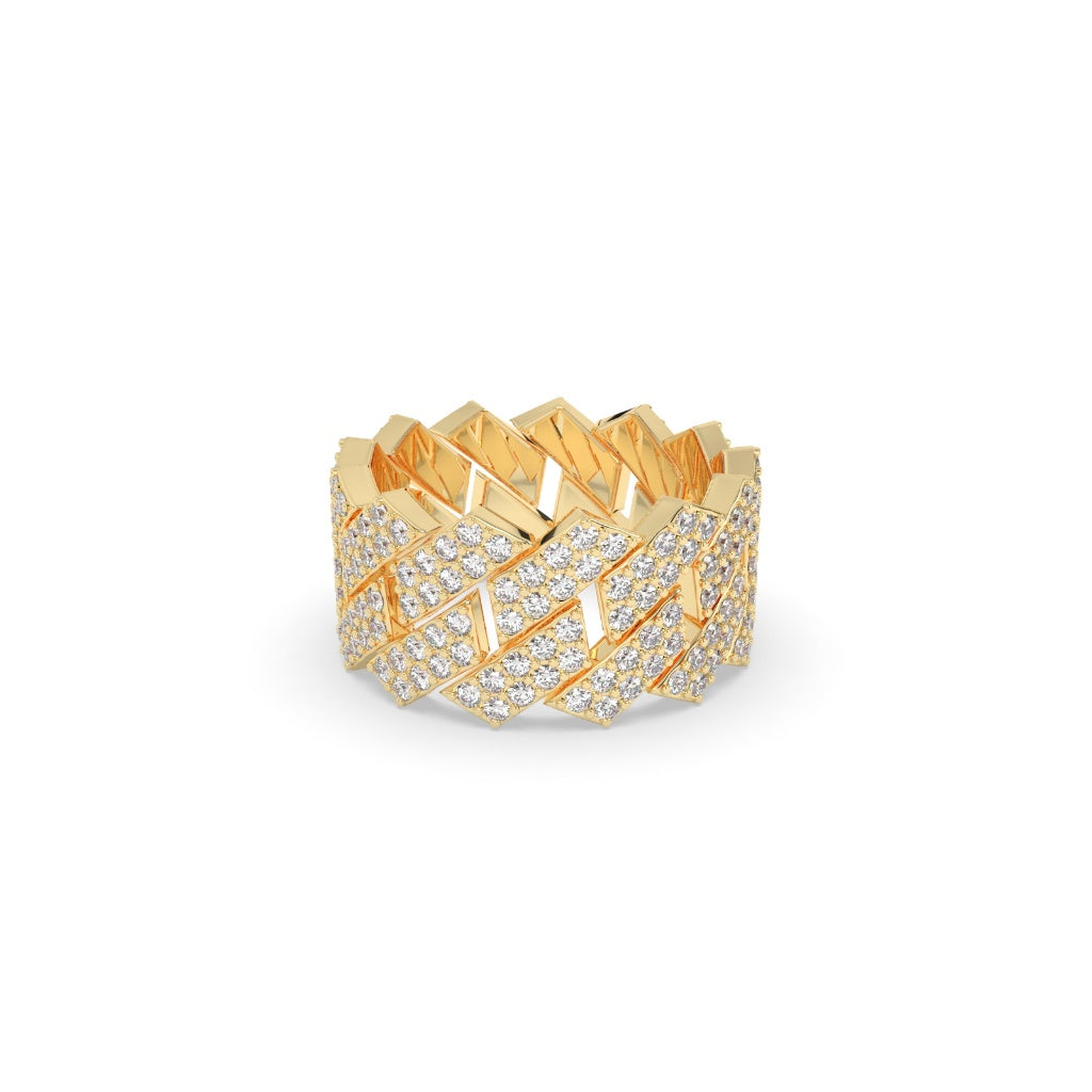 BRAIDED DESIGN GOLD DIAMOND BAND