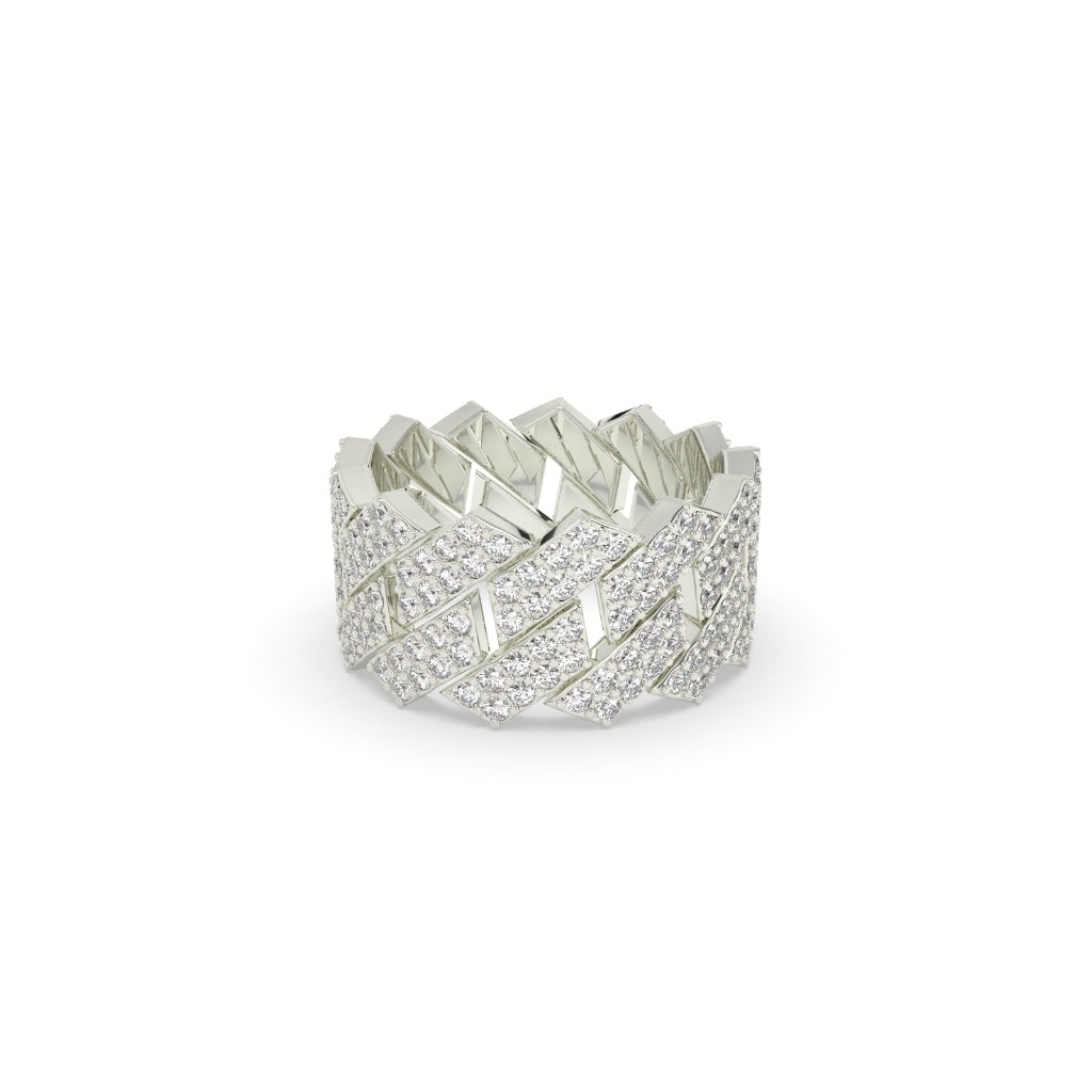 BRAIDED DESIGN GOLD DIAMOND BAND