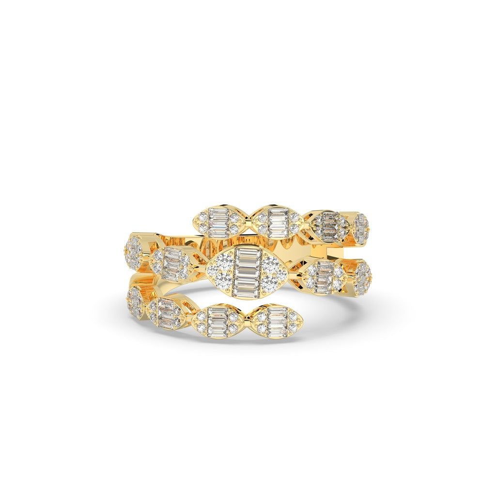 MARQUISE MOTIF DOUBLE BAND RING