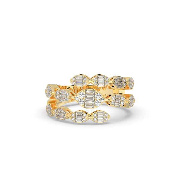 MARQUISE MOTIF DOUBLE BAND RING