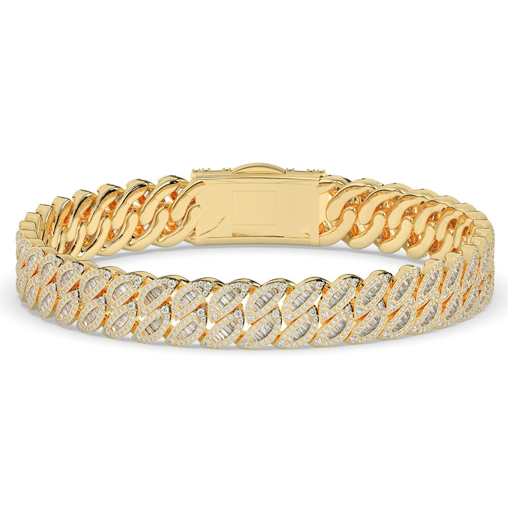 BAGUETTE STACKED CUBAN LINK BRACELET