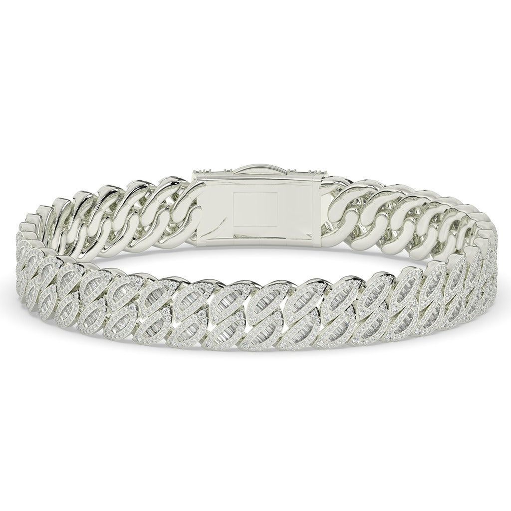 BAGUETTE STACKED CUBAN LINK BRACELET