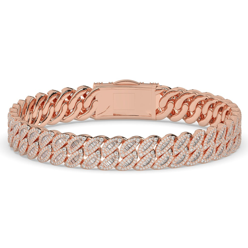 BAGUETTE STACKED CUBAN LINK BRACELET