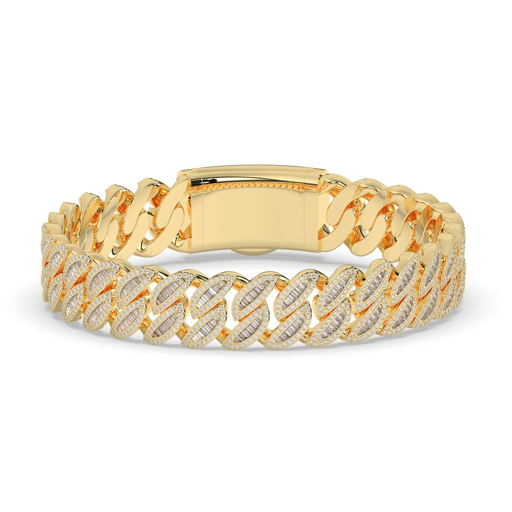 DIAMOND BRAIDED GOLD CUBAN BRACELET