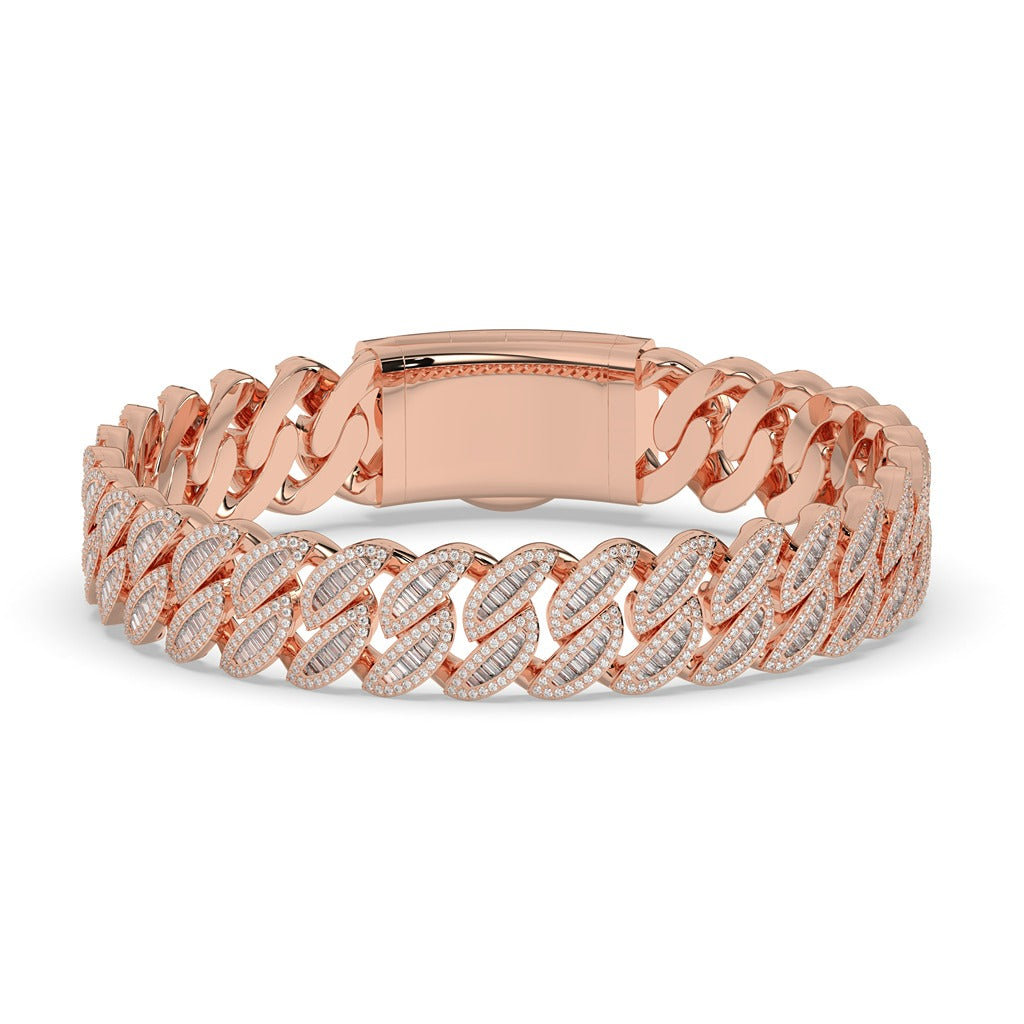DIAMOND BRAIDED GOLD CUBAN BRACELET