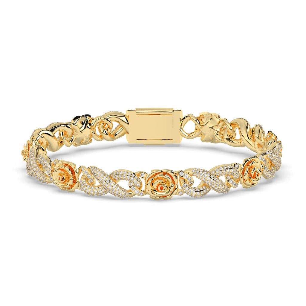 FLORAL SPARKLE ELEGANT LINK BRACELET
