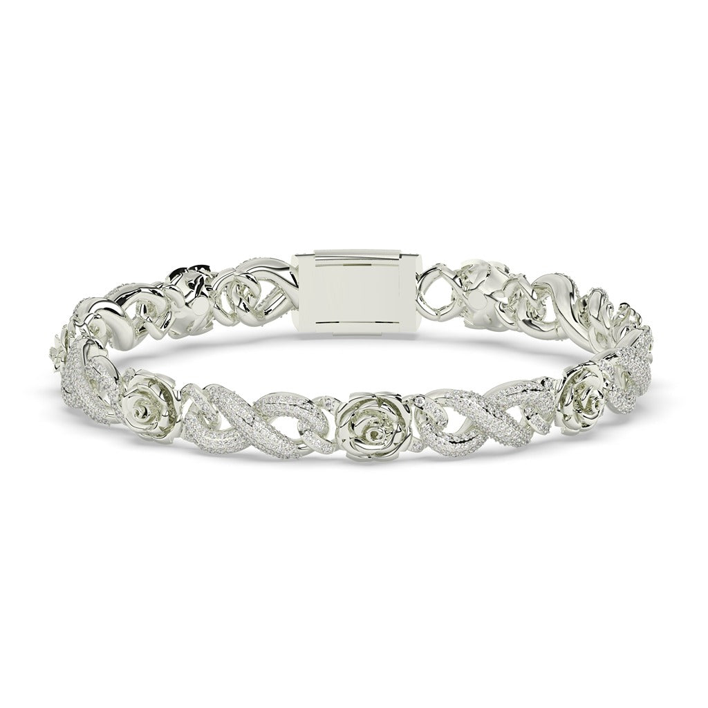 FLORAL SPARKLE ELEGANT LINK BRACELET