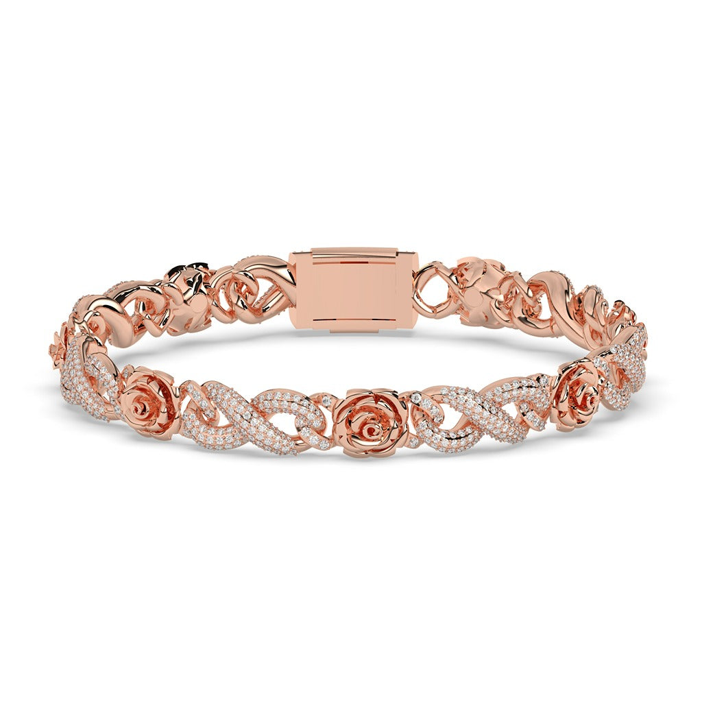 FLORAL SPARKLE ELEGANT LINK BRACELET