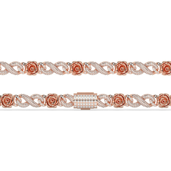 FLORAL SPARKLE ELEGANT LINK BRACELET
