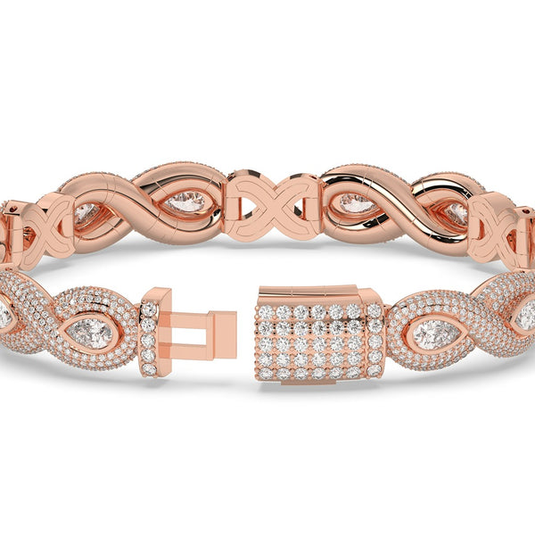 MARQUISE TWIST DIAMOND GOLD BRACELET