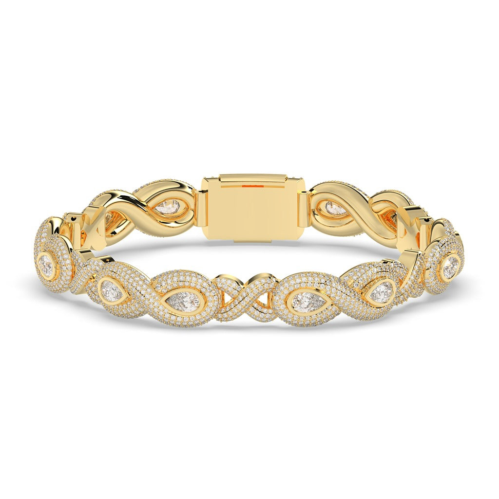 MARQUISE TWIST DIAMOND GOLD BRACELET