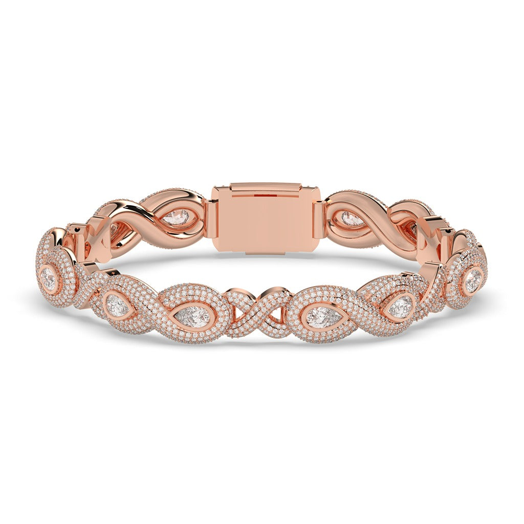 MARQUISE TWIST DIAMOND GOLD BRACELET