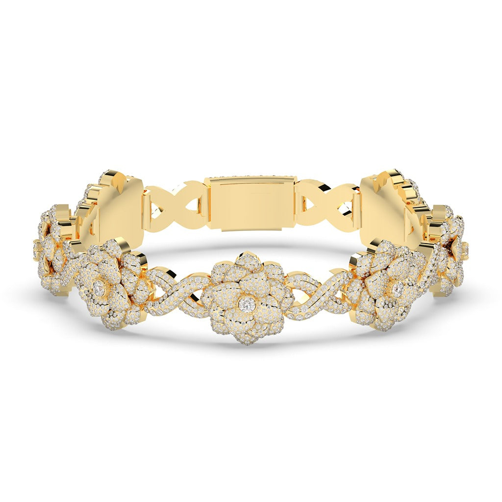 BLOOMING ROSE DIAMOND GOLD BRACELET