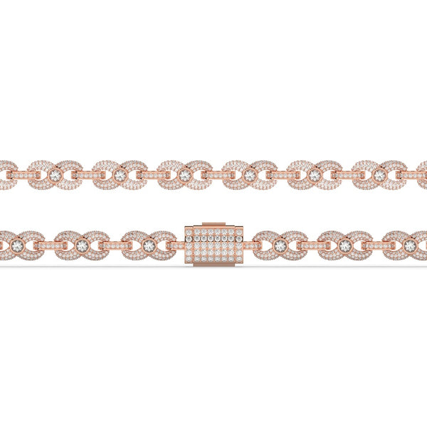 DIAMOND HALO LINK GOLD BRACELET